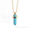 Turquoise Pendant Necklace Jewelry for Women Healing Stone Pendulum